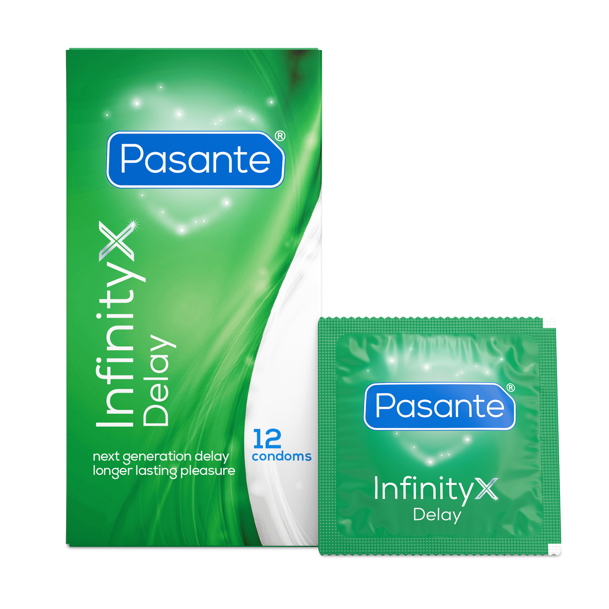 Pasante Infinity X Delay Kondomy with Benzocaine 12 Balení